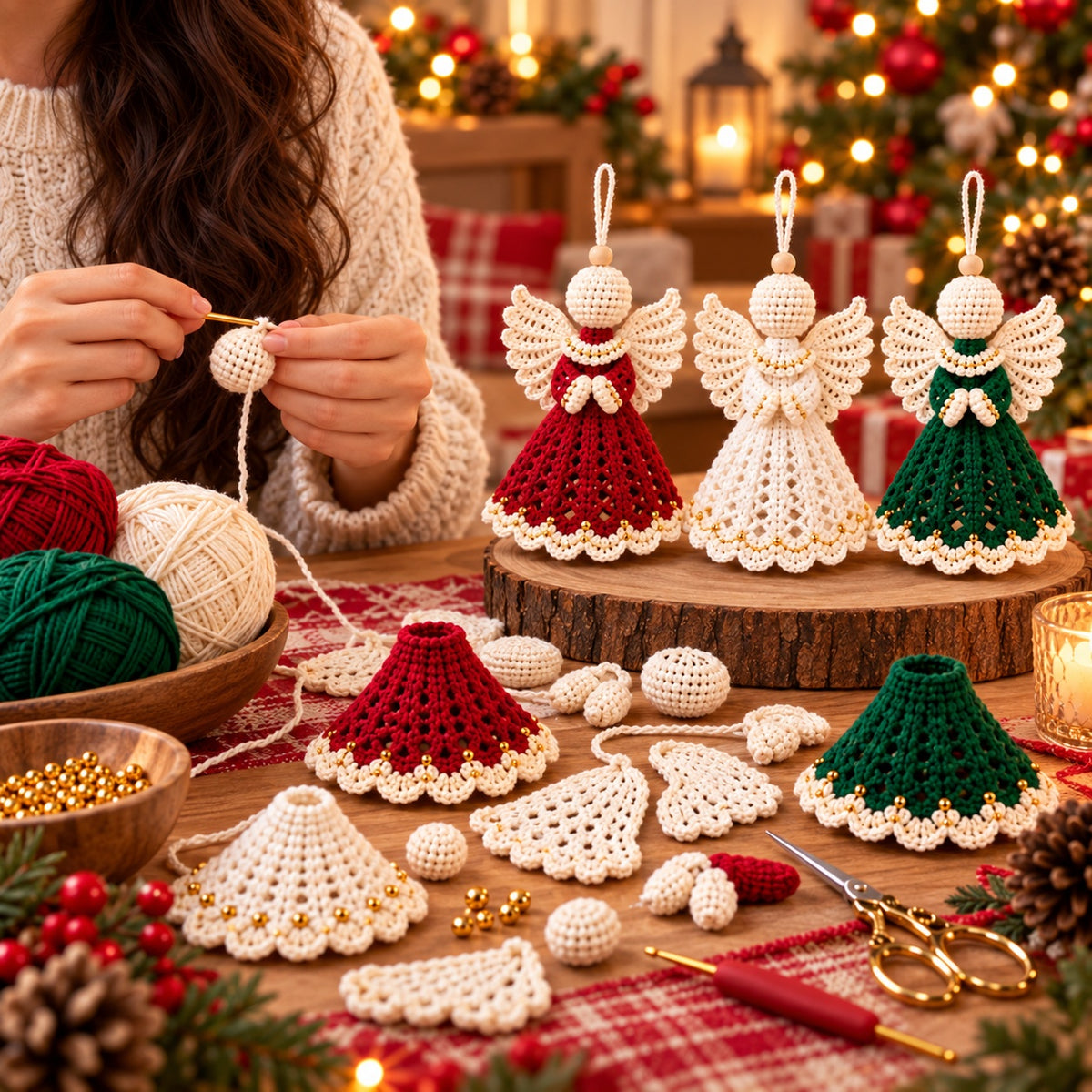 3 Christmas Angel Ornament Crochet Patterns PDF – Angel Doll Tree Decor
