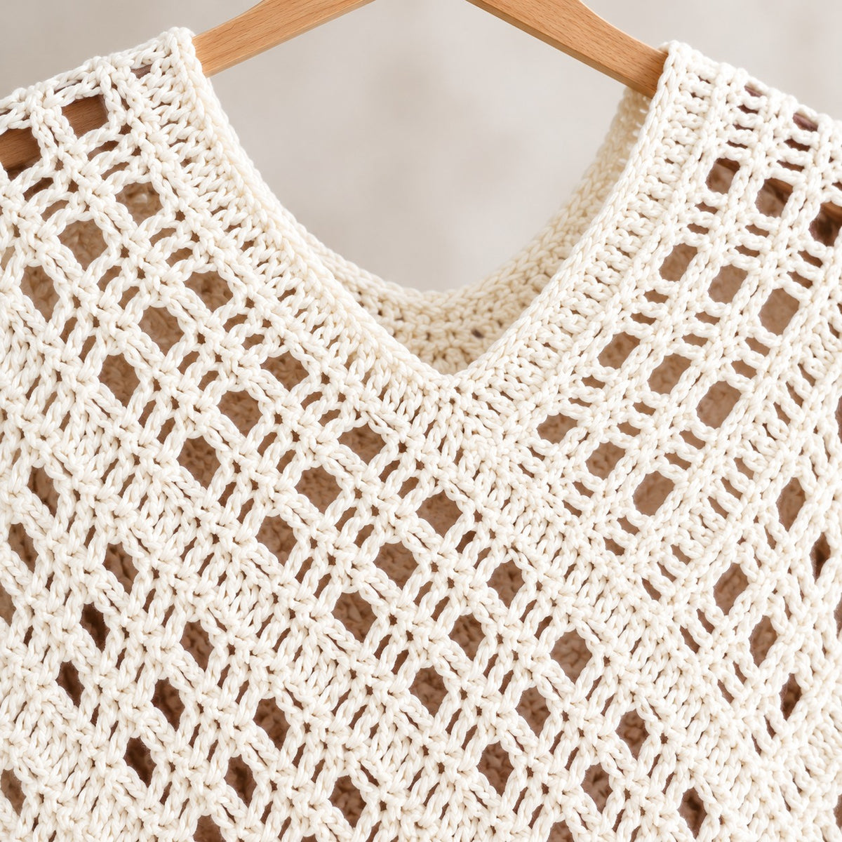 Spring Retreat Poncho Crochet Pattern PDF – Openwork Lightweight S–XL