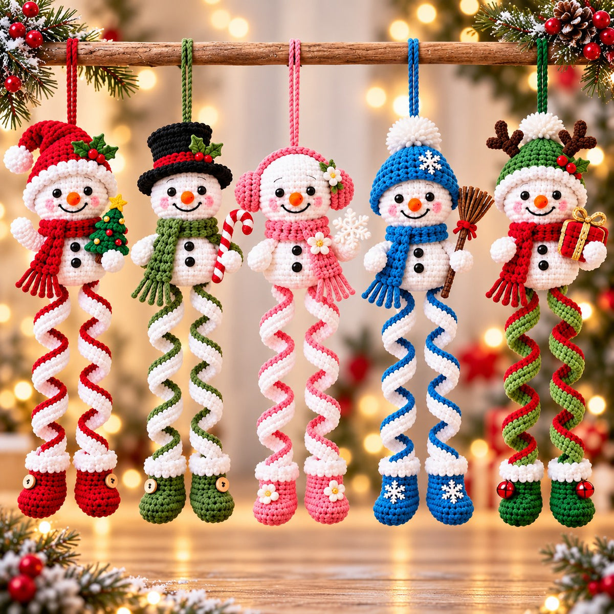Crochet Snowman Ornament Pattern PDF – Spiral Leg Christmas Amigurumi