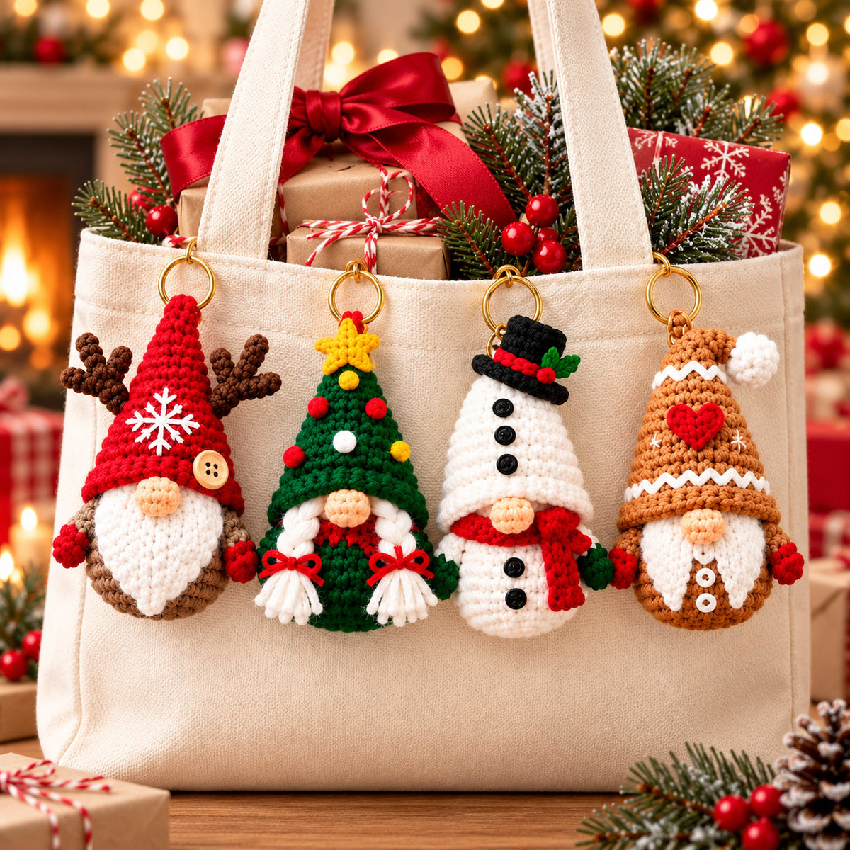 8 Christmas Gnome Crochet Patterns Bundle PDF – Keychains & Ornaments