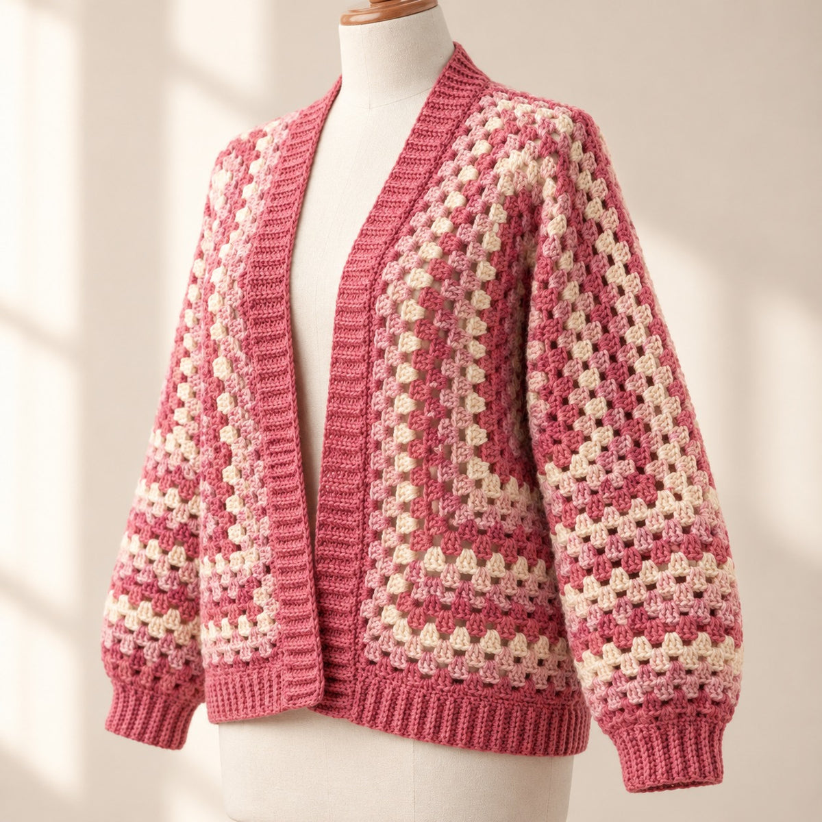 Granny Hexagon Cardigan Crochet Pattern PDF – XS–5XL Hexi Sweater