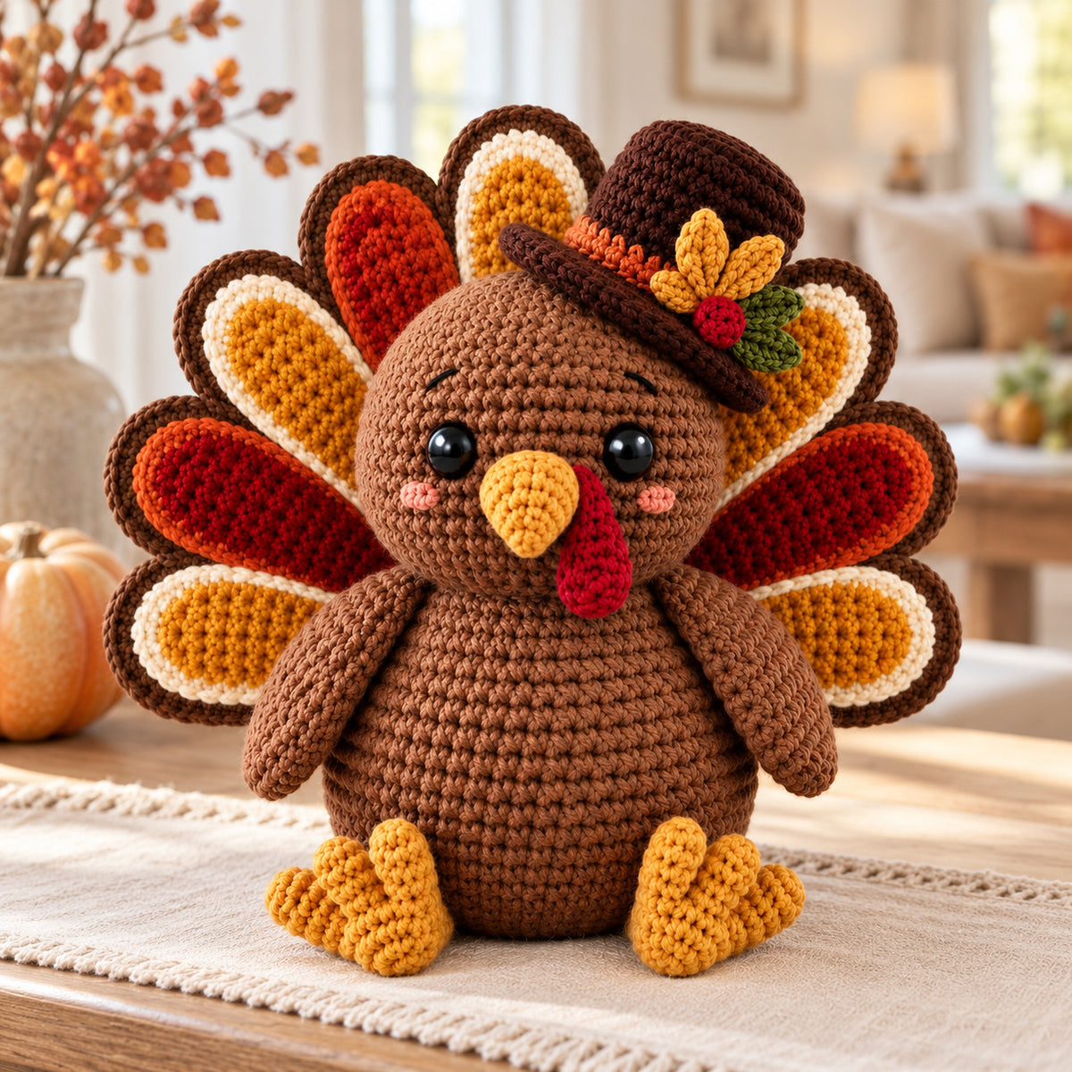 Thanksgiving Turkey Crochet Pattern PDF – Cute Fall Amigurumi Decor