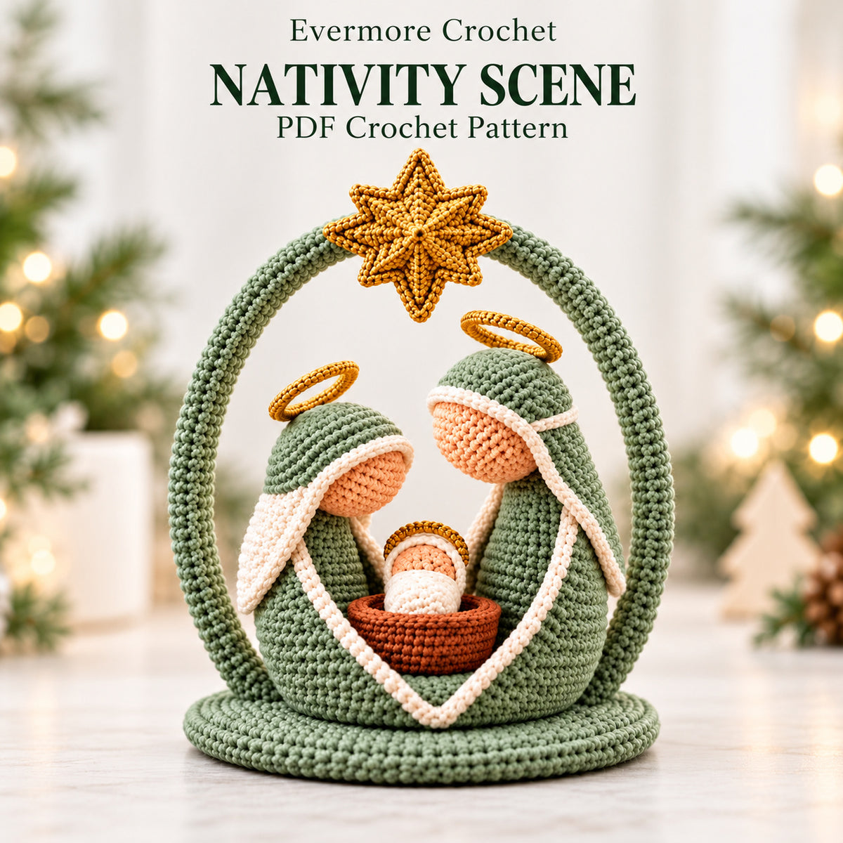 Crochet Nativity Pattern PDF – Holy Family Amigurumi Set + Video Tutorial