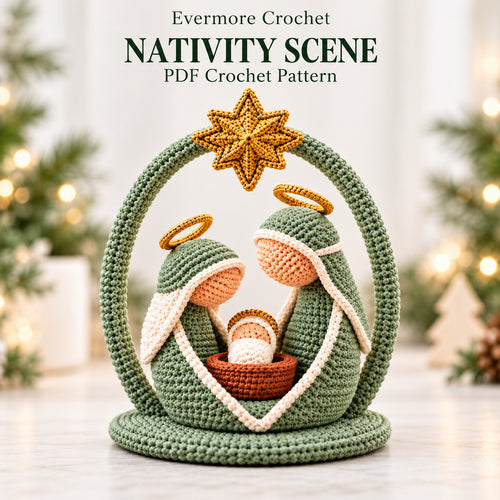 Crochet Nativity Pattern PDF – Holy Family Amigurumi Set + Video Tutorial