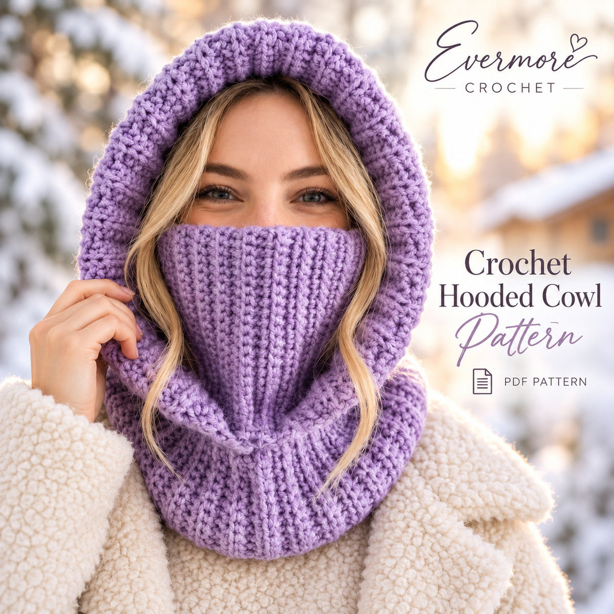 3-in-1 Crochet Balaclava Hood Pattern PDF – Ribbed Turtleneck Cowl