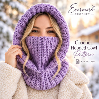 3-in-1 Crochet Balaclava Hood Pattern PDF – Ribbed Turtleneck Cowl