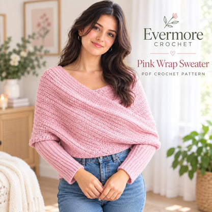 Crochet Sweater Scarf Pattern PDF – Cozy Wearable Wrap