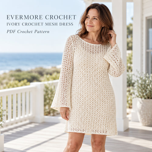 Laguna Dress Crochet Pattern PDF – Made-to-Measure Mesh Beach Cover Up
