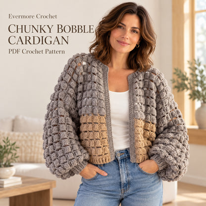 BRIK Cardigan Crochet Pattern PDF – Women’s Granny Square Jacket S–XL + Video