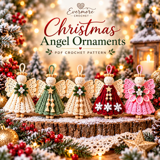 5 Crochet Angel Ornament Patterns Bundle PDF – Christmas Tree Decor