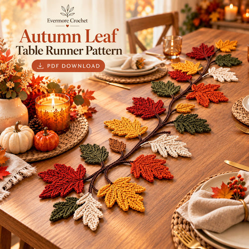 Maple Leaf Crochet Garland Pattern – Autumn Fall Decor PDF