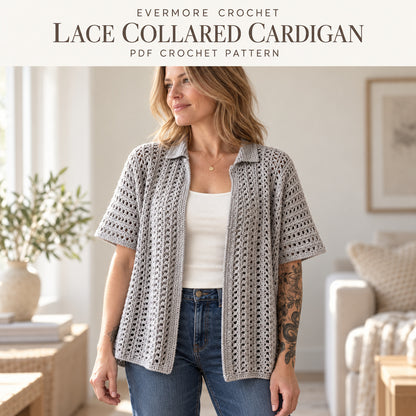 Julie Shirt Crochet Pattern PDF – Made-to-Measure Lacy Summer Top