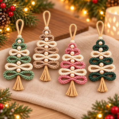 Crochet Christmas Tree Ornament Pattern PDF – Pearls & Tassel