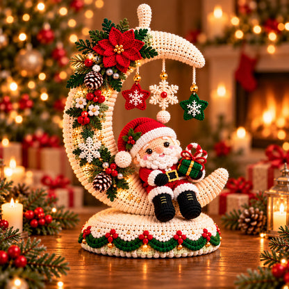 Santa Moon Christmas Centerpiece Crochet Pattern PDF – Holiday Table Decor