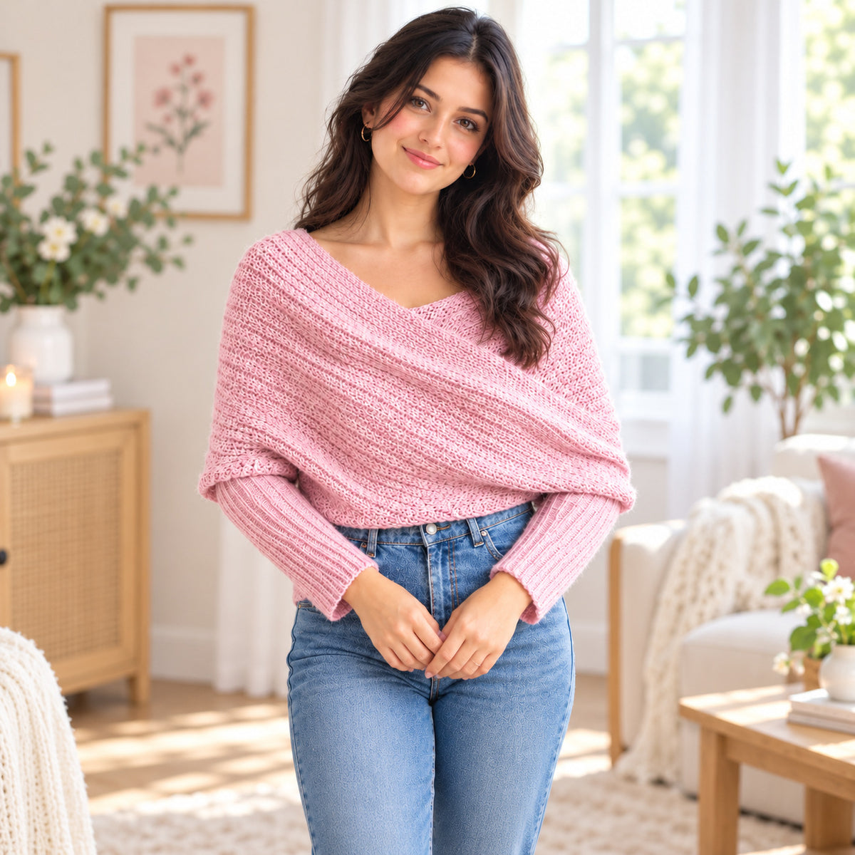 Crochet Sweater Scarf Pattern PDF – Cozy Wearable Wrap