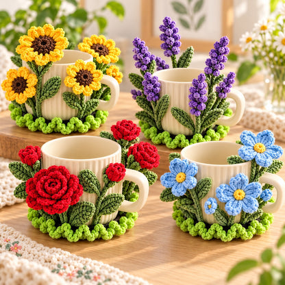 10+ Flower Coaster Crochet Pattern PDF – Popping Flowers & Sunflower Designs