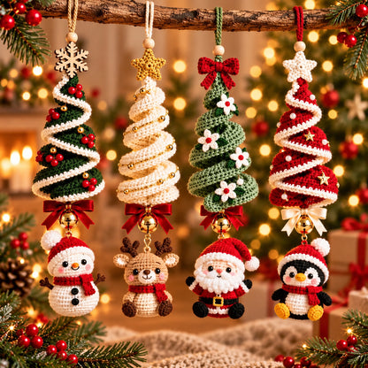Spiral Christmas Tree Ornament Crochet Pattern PDF – Digital Holiday Pattern