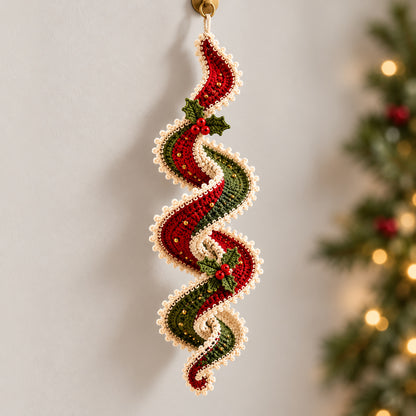 Crochet Spiral Wind Spinner Pattern PDF – Christmas Ribbon Ornament