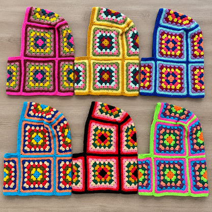 Granny Square Balaclava Crochet Pattern PDF – Beginner Adult Hood