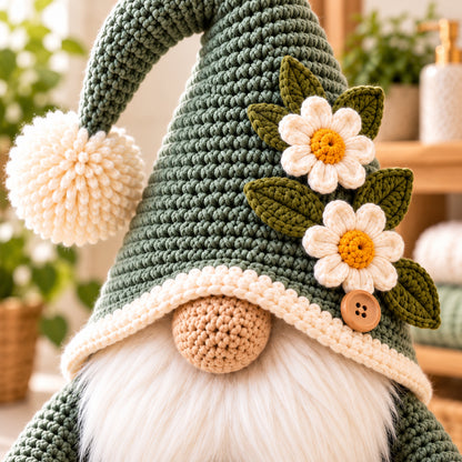 Gnome Toilet Paper Holder Crochet Pattern PDF – Bathroom Storage Basket