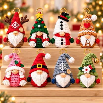 8 Christmas Gnome Crochet Patterns Bundle PDF – Keychains & Ornaments