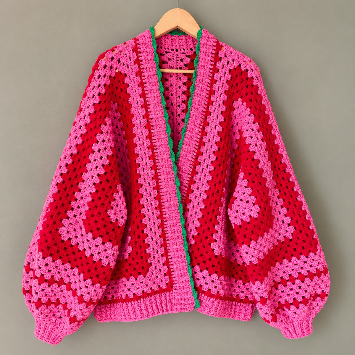 Marylebone Cardigan Crochet Pattern PDF – Balloon Sleeve Jacket S–3XL