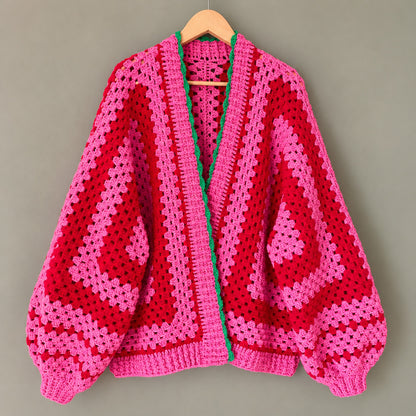 Marylebone Cardigan Crochet Pattern PDF – Balloon Sleeve Jacket S–3XL