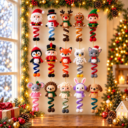 15 Christmas Spiral Ornament Crochet Patterns Bundle PDF – Santa, Snowman & More