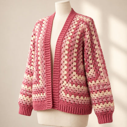 Granny Hexagon Cardigan Crochet Pattern PDF – XS–5XL Hexi Sweater