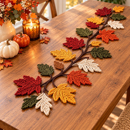 Maple Leaf Crochet Garland Pattern – Autumn Fall Decor PDF