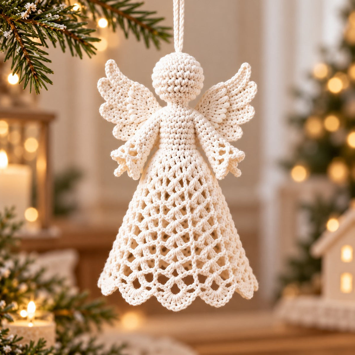 3 Christmas Angel Ornament Crochet Patterns PDF – Scallop, Lace & Puff Designs