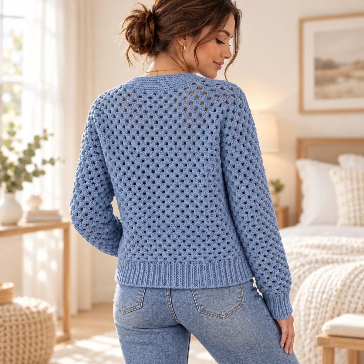 Crochet Cardigan Pattern PDF – Made-to-Measure Open Cardigan XS–2XL