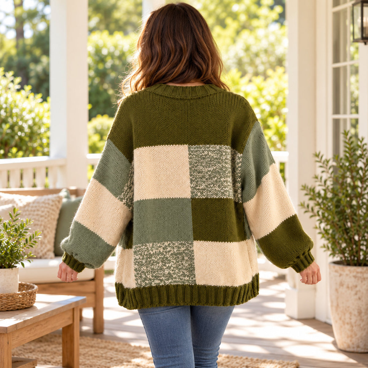 Patchwork Crochet Cardigan Pattern PDF, Sage & Olive Oversized Sweater, Knit Look Crochet Jacket