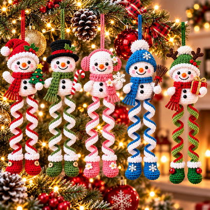 Crochet Snowman Ornament Pattern PDF – Spiral Leg Christmas Amigurumi