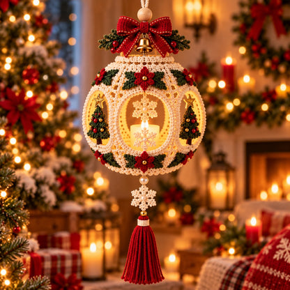 Crochet Christmas Lantern Pattern PDF – Light-Up Hanging Holiday Decor