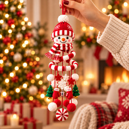 Snowman Spiral Hanging Crochet Pattern PDF – Christmas Mobile & Ornament Decor
