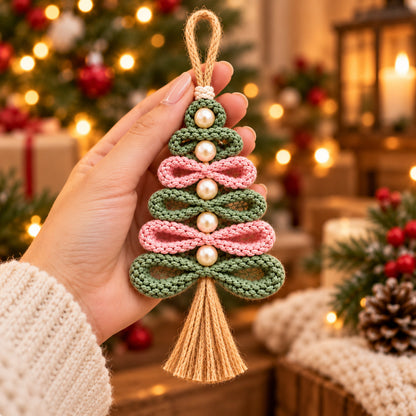 Crochet Christmas Tree Ornament Pattern PDF – Pearls & Tassel
