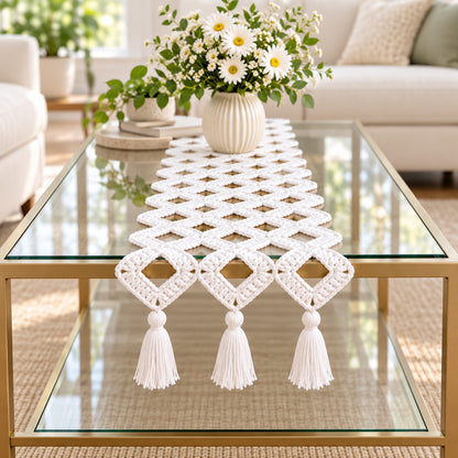 Easy Granny Square Table Runner Crochet Pattern PDF – Join-As-You-Go, Any Size