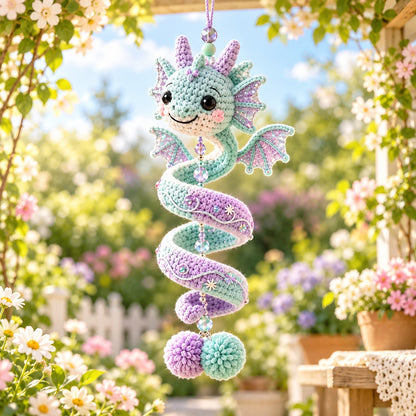 Crochet Dragon Spiral Hanging Pattern PDF – Beginner Fantasy Wall Decor