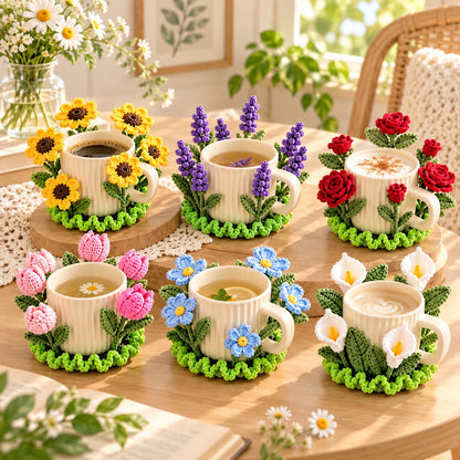 10+ Flower Coaster Crochet Pattern PDF – Popping Flowers & Sunflower Designs