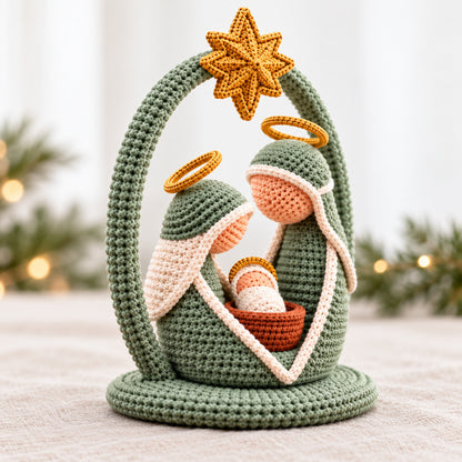 Crochet Nativity Pattern PDF – Holy Family Amigurumi Set + Video Tutorial