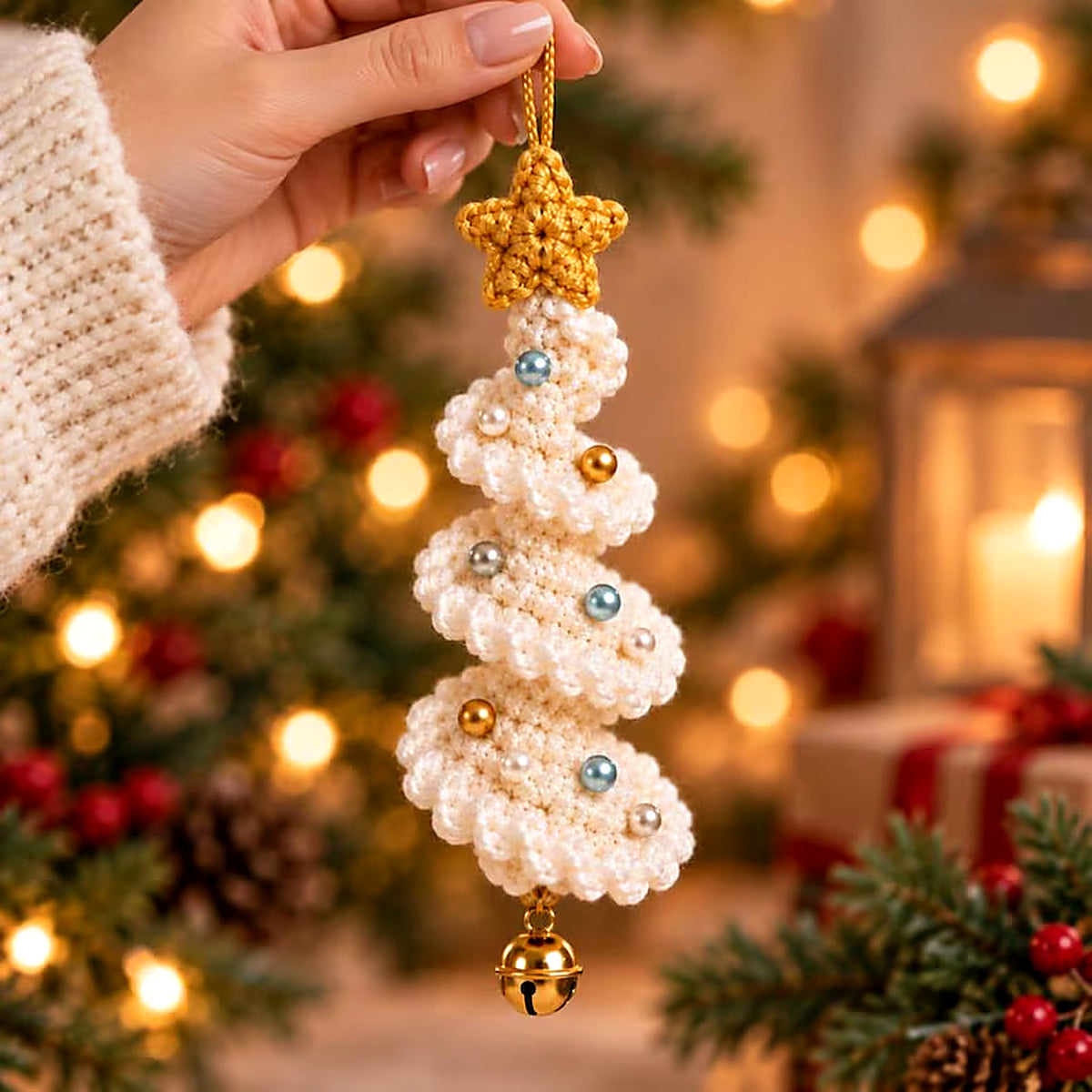 Mini Christmas Tree Spiral Crochet Pattern PDF – Hanging Holiday Ornament