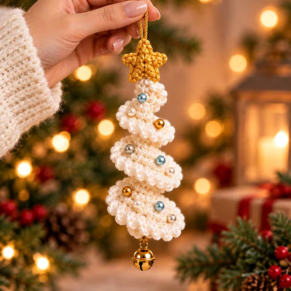 Mini Christmas Tree Spiral Crochet Pattern PDF – Hanging Holiday Ornament