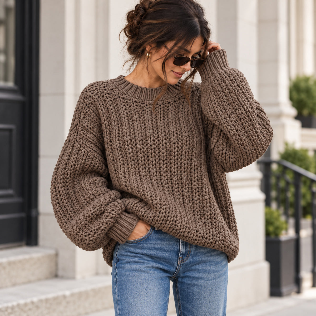 Oversized Crochet Sweater Pattern PDF – Beginner Cozy Textured Pullover