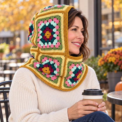 Granny Square Balaclava Crochet Pattern PDF – Beginner Adult Hood