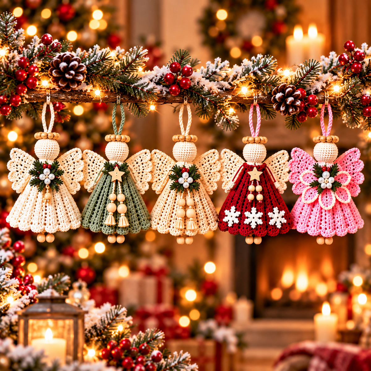 5 Crochet Angel Ornament Patterns Bundle PDF – Christmas Tree Decor