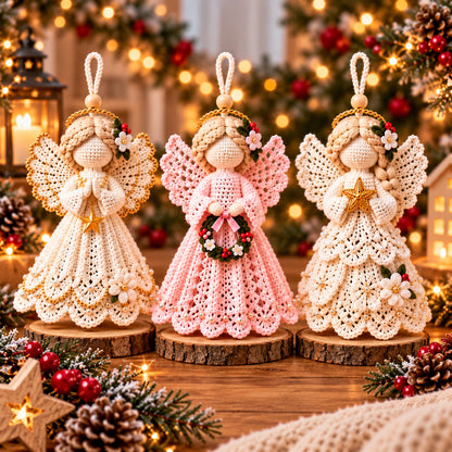 3 Christmas Angel Ornament Crochet Patterns PDF – Heirloom Lace Tree Decor