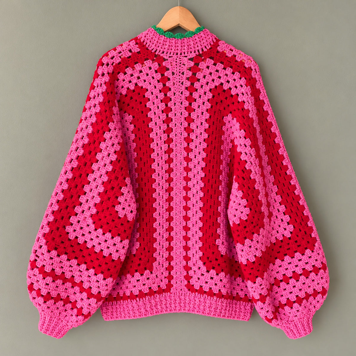Marylebone Cardigan Crochet Pattern PDF – Balloon Sleeve Jacket S–3XL