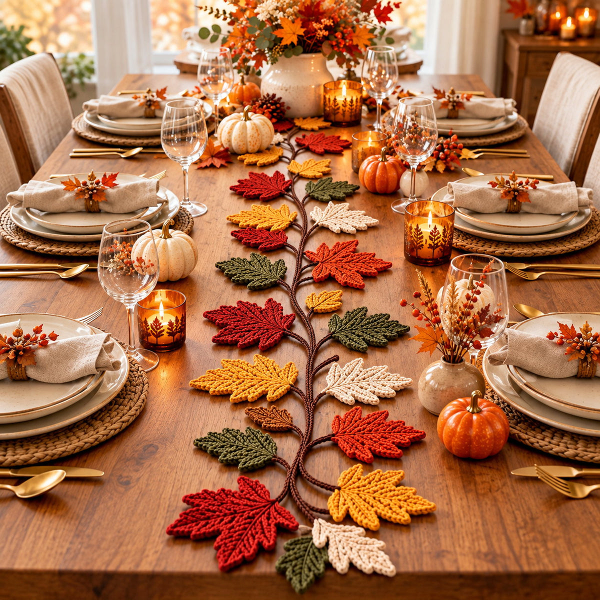 Maple Leaf Crochet Garland Pattern – Autumn Fall Decor PDF