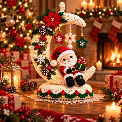 Santa Moon Christmas Centerpiece Crochet Pattern PDF – Holiday Table Decor